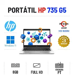HP ELITEBOOK 735 G5 | 13.3" FULLHD | RYZEN 3 PRO = I5-8265U | 8GB RAM | 240GB SSD HP ELITEBOOK 735 G5 | 13.3" FULLHD | RYZEN 3 PRO = I5-8265U | 8GB RAM | 240GB SSD