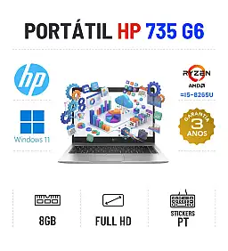 HP ELITEBOOK 735 G6 | 13.3" FULLHD | RYZEN 3 = I5-8265U | 8GB RAM | 240GB SSD HP ELITEBOOK 735 G6 | 13.3" FULLHD | RYZEN 3 = I5-8265U | 8GB RAM | 240GB SSD