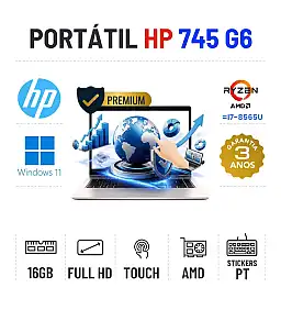 HP ELITEBOOK 745 G6 | 14" TOUCH FULLHD | RYZEN 5 PRO = I7-8665U | 16GB RAM | 240GB SSD | VEGA 8