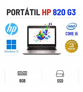 HP ELITEBOOK 820 G3 | 12" | i5-6200u | 8GB RAM | 240GB SSD