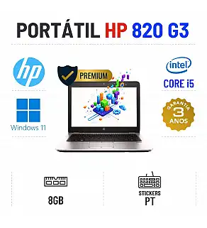 HP ELITEBOOK 820 G3 | 12" | i5-6200u | 8GB RAM | SSD | OFERTA DE OFFICE 2021 HP ELITEBOOK 820 G3 | 12" | i5-6200u | 8GB RAM | SSD | OFERTA DE OFFICE 2021