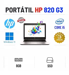 HP ELITEBOOK 820 G3 | 12" | i5-6200u | 8GB RAM | SSD