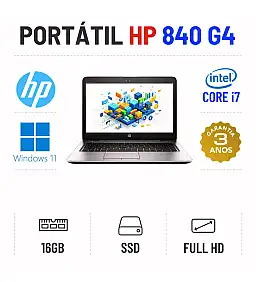 HP ELITEBOOK 840 G4 | 14" FULLHD | I7-7500U | 16GB RAM | 240GB SSD HP ELITEBOOK 840 G4 | 14" FULLHD | I7-7500U | 16GB RAM | 240GB SSD