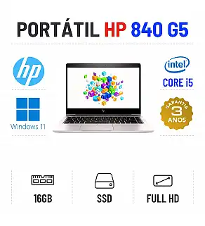 HP ELITEBOOK 840 G5 | 14" FULLHD | I5-8250U | 16GB RAM | 240GB SSD