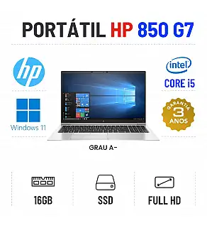 HP ELITEBOOK 850 G7 | 15.6" FULLHD | i5-10210u | 16GB RAM | 240GB SSD | TECLADO NUMÉRICO
