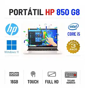 HP ELITEBOOK 850 G8 | 15.6" TOUCH FULLHD | i5-1145G7 | 16GB RAM | 240GB SSD | TECLADO NUMÉRICO | OFERTA DE OFFICE