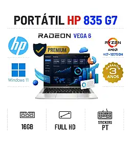 HP ELITEBOOK 835 G7 | 13.3'' FULLHD | RYZEN 5 PRO 4650U = I7-10750H | 16GB RAM | 240GB SSD