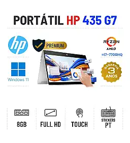 HP PROBOOK X360 435 G7 | 13.3" TOUCH FULLHD | RYZEN 3 = i7-7700HQ | 8GB RAM | 240GB SSD