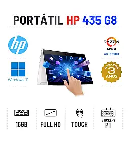 HP PROBOOK X360 435 G8 | 13.3" TOUCH FULLHD | RYZEN 3 = i7-8850H | 16GB RAM | 240GB SSD