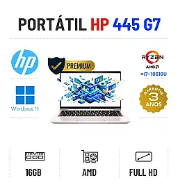HP PROBOOK 445 G7 | 14" FULLHD | RYZEN 3 = I7-10610U | 16GB RAM | 240GB SSD