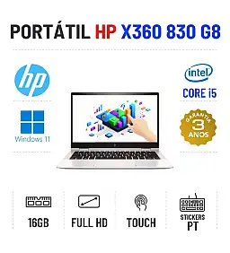 HP ELITEBOOK X360 830 G8 | 13.3" TOUCH FULLHD | I5-1135G7 | 16GB RAM | 240GB SSD