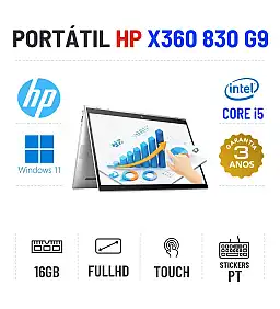 HP ELITEBOOK X360 830 G9 2-IN-1 | 13.3" TOUCH FULLHD | I5-1235U | 16GB RAM | 480GB SSD