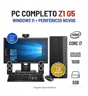CONJUNTO HP Z1 ENTRYTOWER G5 | i7-9700 | 16GB RAM | 240GB SSD | COM MONITOR + ACESSORIOS CONJUNTO HP Z1 ENTRYTOWER G5 | i7-9700 | 16GB RAM | 240GB SSD | COM MONITOR + ACESSORIOS