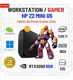 WORKSTATION/GAMER HP Z2 G5 MICRO/MINI | i7-10700K | 16GB RAM | 480GB SSD | RTX3000-6GB=RTX3050-6GB | OFERTA DE OFFICE 2021