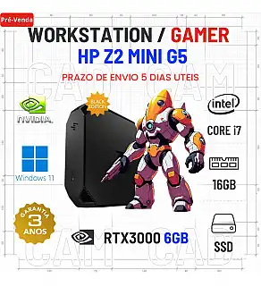 WORKSTATION/GAMER HP Z2 G5 MICRO/MINI | i7-10700K | 16GB RAM | 480GB SSD | RTX3000-6GB=RTX3050-6GB | OFERTA DE OFFICE 2021