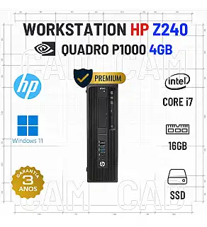 WORKSTATION 3D/CAD HP Z240 SFF | i7-6700 | 16GB RAM | 240GB SSD | QUADRO P1000-4GB | OFERTA DE OFFICE 2021 WORKSTATION 3D/CAD HP Z240 SFF | i7-6700 | 16GB RAM | 240GB SSD | QUADRO P1000-4GB | OFERTA DE OFFICE 2021