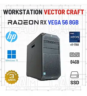 WORKSTATION VECTOR CRAFT HP Z4 G4 | XEON=I7-7700 | 64GB RAM | 480GB SSD | RX VEGA 56 8GB