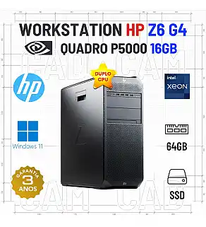 WORKSTATION HP Z6 G4 | DUPLO XEON SILVER | 64GB RAM | 480GB SSD | QUADRO P5000-16GB