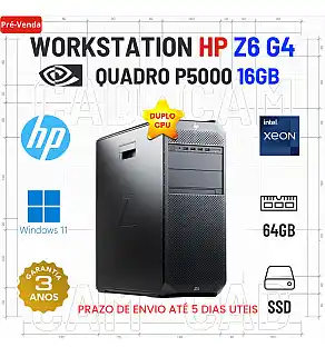 WORKSTATION HP Z6 G4 | DUPLO XEON SILVER | 64GB RAM | 480GB SSD | QUADRO P5000-16GB