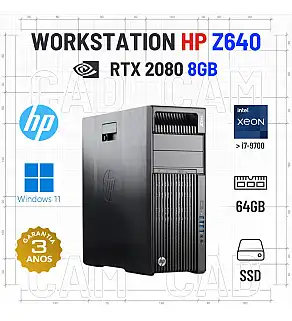 WORKSTATION HP Z640 | XEON 10 CORES SUPERIOR i7-9700 | 64GB RAM | 480GB SSD | RTX2080-8GB | OFERTA DE OFFICE 2021
