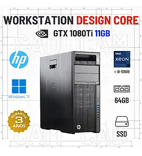 WORKSTATION DESIGN CORE HP Z640 | XEON 14 CORES = i9-10900 | 64GB RAM | 480GB SSD | GTX1080Ti-11GB | OFERTA DE OFFICE 2021