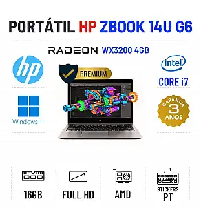 HP ZBOOK 14U G6 | 14" FULLHD | i7-8665U | 16GB RAM | 480GB SSD | AMD RADEON WX3200 4GB HP ZBOOK 14U G6 | 14" FULLHD | i7-8665U | 16GB RAM | 480GB SSD | AMD RADEON WX3200 4GB