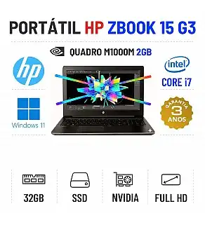 HP ZBOOK 15 G3 | 15.6" FULLHD | I7-6820HQ | 32GB RAM | 480GB SSD | QUADRO M1000M 2GB