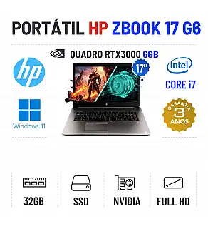 HP ZBOOK 17 G6 | 17" FULLHD | i7-9850H | 32GB RAM | 960GB SSD | QUADRO RTX3000 6GB = RTX3050 MOBILE