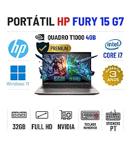 HP ZBOOK FURY 15 G7 | 15.6" FULLHD | i7-10850H | 32GB RAM | 480GB SSD | T1000 MAX-Q 4GB = GTX1050TI 4GB | TECLADO NUMÉRICO HP ZBOOK FURY 15 G7 | 15.6" FULLHD | i7-10850H | 32GB RAM | 480GB SSD | T1000 MAX-Q 4GB = GTX1050TI 4GB | TECLADO NUMÉRICO