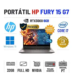 HP ZBOOK FURY 15 G7 | 15.6" FULLHD | i7-10850H | 32GB RAM | 480GB SSD | RTX3000 6GB > RTX3050| TECLADO NUMÉRICO