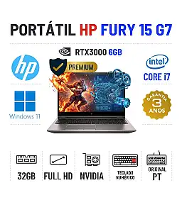 HP ZBOOK FURY 15 G7 | 15.6" FULLHD | i7-10850H | 32GB RAM | 480GB SSD | RTX3000 6GB | TECLADO NUMÉRICO