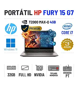 HP ZBOOK FURY 15 G7 | 15.6" FULLHD | i7-10850H | 32GB RAM | 480GB SSD | NVIDIA T2000 MAX-Q 4GB = GTX1650 4GB | TECLADO NUMÉRICO HP ZBOOK FURY 15 G7 | 15.6" FULLHD | i7-10850H | 32GB RAM | 480GB SSD | NVIDIA T2000 MAX-Q 4GB = GTX1650 4GB | TECLADO NUMÉRICO