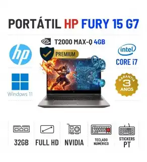 HP ZBOOK FURY 15 G7 | 15.6" FULLHD | i7-10850H | 32GB RAM | 480GB SSD | NVIDIA T2000 MAX-Q 4GB = GTX1650 4GB | TECLADO NUMÉRICO HP ZBOOK FURY 15 G7 | 15.6" FULLHD | i7-10850H | 32GB RAM | 480GB SSD | NVIDIA T2000 MAX-Q 4GB = GTX1650 4GB | TECLADO NUMÉRICO