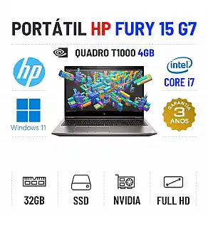 HP ZBOOK FURY 15 G7 | 15.6" FULLHD | i7-10750H | 32GB RAM | 240GB SSD | QUADRO T1000 4GB HP ZBOOK FURY 15 G7 | 15.6" FULLHD | i7-10750H | 32GB RAM | 240GB SSD | QUADRO T1000 4GB