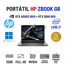 HP ZBOOK FURY 17 G8 | 17" FULLHD | i7-11850H | 32GB RAM | 480GB SSD | RTX A5000 16GB = RTX 3080 8GB