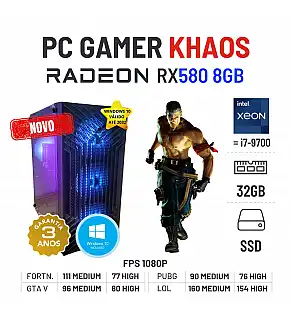 PC GAMER KHAOS NOVO | RX580-8GB | XEON 10 CORES SUPERIOR I7-9700 | 32GB RAM | 480GB SSD PC GAMER KHAOS NOVO | RX580-8GB | XEON 10 CORES SUPERIOR I7-9700 | 32GB RAM | 480GB SSD