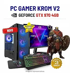 CONJUNTO GAMER KROM V2 | GTX970-4GB SUPERIOR A GTX1650-4GB | RYZEN 3 = i7-7700K | 16GB RAM | 480GB SSD COM MONITOR + ACESSORIOS CONJUNTO GAMER KROM V2 | GTX970-4GB SUPERIOR A GTX1650-4GB | RYZEN 3 = i7-7700K | 16GB RAM | 480GB SSD COM MONITOR + ACESSORIOS