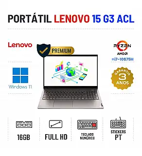 LENOVO THINKBOOK 15 G3 ACL | 15.6" FULLHD | RYZEN 7 = I7-10875H | 16GB RAM | 480GB SSD | TECLADO NUMÉRICO | OFERTA DE OFFICE 2021