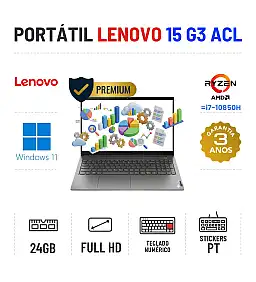 LENOVO THINKBOOK 15 G3 ACL | 15.6" FULLHD | RYZEN 5 = I7-10850H | 24GB RAM | 240GB SSD | TECLADO NUMÉRICO