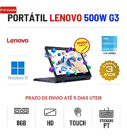LENOVO 500W G3 | 11.6" TOUCH HD | INTEL N6000 = I5-6200U | 8GB RAM | SSD | OFERTA DE CANETA
