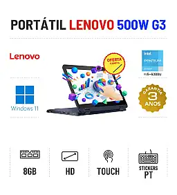 LENOVO 500W G3 | 11.6" TOUCH HD | INTEL N6000 = I5-6200U | 8GB RAM | SSD | OFERTA DE CANETA