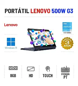 LENOVO 500W G3 | 11.6" TOUCH HD | INTEL N6000 = I5-6200U | 8GB RAM | SSD | OFERTA DE OFFICE 2021