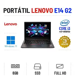 LENOVO THINKPAD E14 G2 | 14" FULLHD | i3-1115G4 = I7-8565U | 8GB RAM | 240GB SSD | OFERTA DE OFFICE 2021 LENOVO THINKPAD E14 G2 | 14" FULLHD | i3-1115G4 = I7-8565U | 8GB RAM | 240GB SSD | OFERTA DE OFFICE 2021