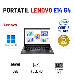 LENOVO THINKPAD E14 G4 | 14" FULLHD | i3-1215U = I7-8850H | 8GB RAM | 240GB SSD