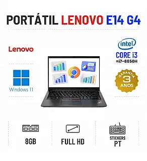 LENOVO THINKPAD E14 G4 | 14" FULLHD | i3-1215U = I7-8850H | 8GB RAM | 240GB SSD