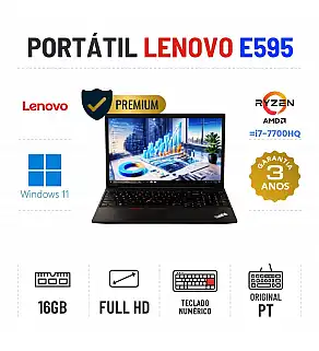 LENOVO THINKPAD E595 | 15.6'' FULLHD | RYZEN 5 PRO = I7-7700HQ | 16GB RAM | 240GB SSD | RADEON VEGA 8