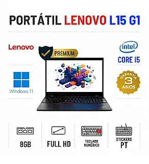 LENOVO THINKPAD L15 G1 | 15.6'' FULLHD | i5-10310U | 8GB RAM | 240GB SSD | TECLADO NUMÉRICO |OFERTA DE OFFICE 2021 LENOVO THINKPAD L15 G1 | 15.6'' FULLHD | i5-10310U | 8GB RAM | 240GB SSD | TECLADO NUMÉRICO |OFERTA DE OFFICE 2021