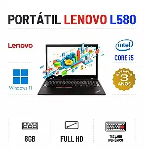 LENOVO THINKPAD L580 | 15.6" FULLHD | i5-8250U | 8GB RAM | 240GB SSD | TECLADO NUMÉRICO