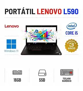 LENOVO THINKPAD L590 | 15.6" | i5-8250U | 16GB RAM | 240GB SSD | TECLADO NUMERICO | OFERTA DE OFFICE 2021