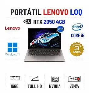 LENOVO LOQ 15 | 15.6'' FULLHD 144HZ | i5-12450HX | 16GB RAM | 480GB SSD | RTX 2050 4GB | TECLADO NUMÉRICO
